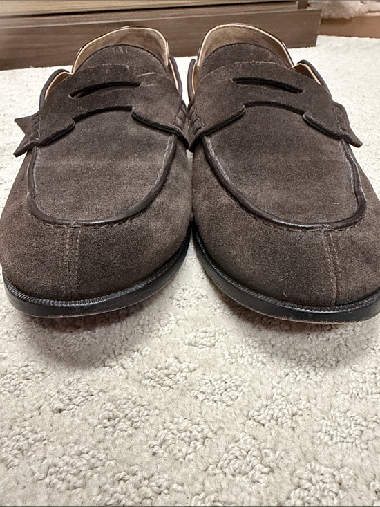 CHRISTIAN LOUBOUTIN - Men\'s Suede Penny Loafers — Brown main image 4